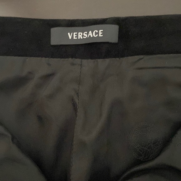 Gianni Versace genuine soft leather SUEDE embellished skinny pants - Picture 4 of 7